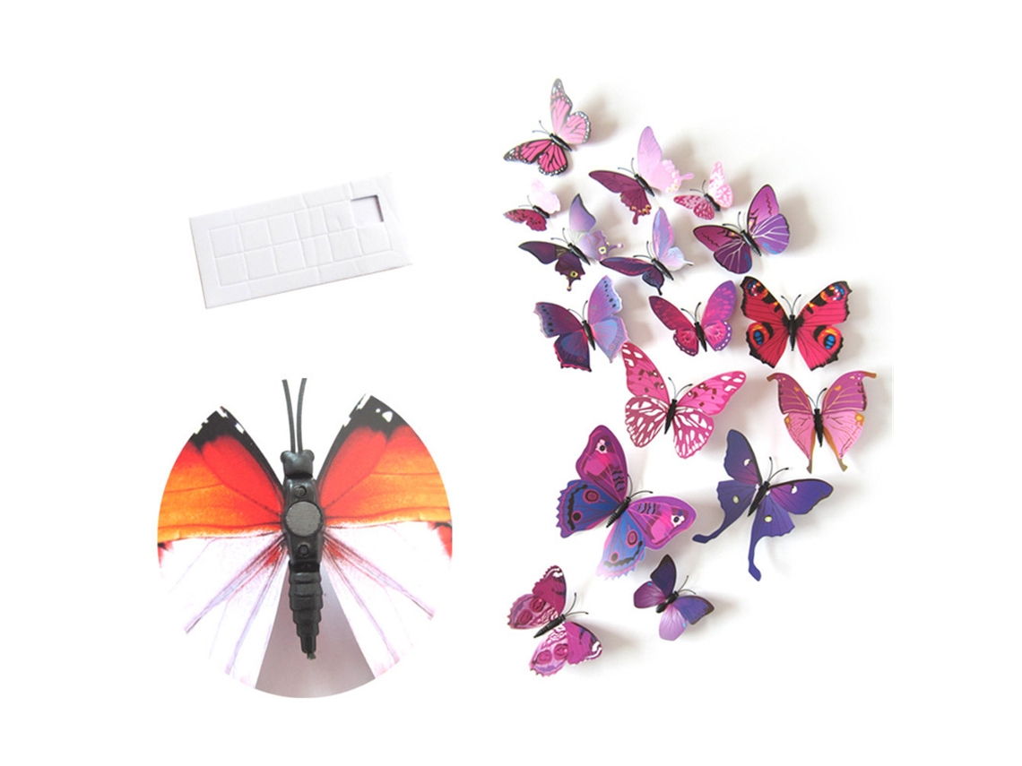 12 pegatinas de pared de mariposas en 3D para decorar la sala de estar