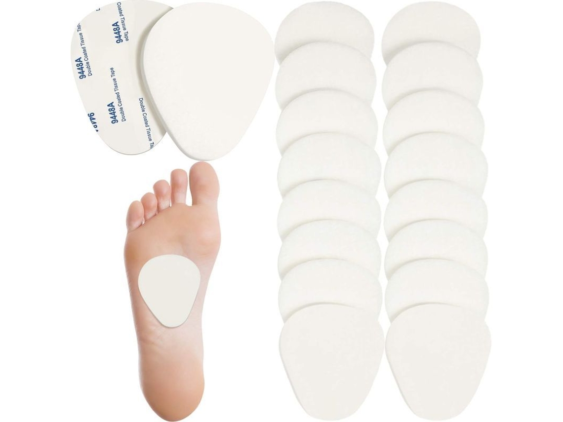 20 Almohadillas Metatarsianas De Felpa Con Adhesivo, De 6 Mm (1/4 De Pulgada), Para Aliviar El Dolor De Pies.