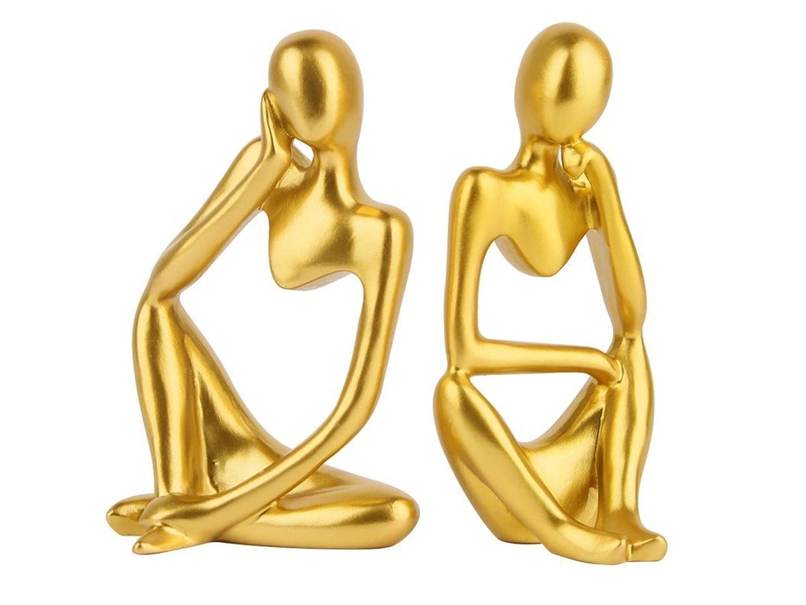 Estatuas Modernas De Resina De El Pensador, 2 Piezas. Escultura Abstracta De El Pensador.
