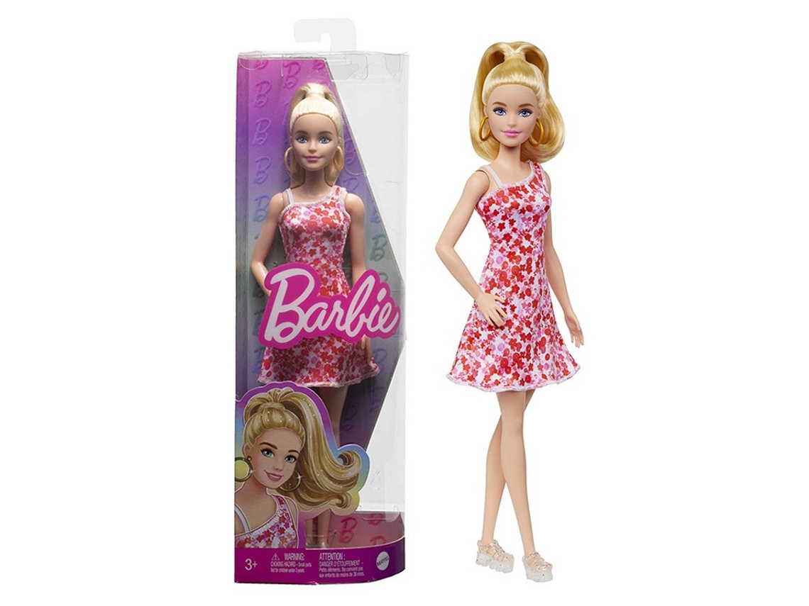 BARBIE Fashionista Vestido Rosa Flores  (3 años)