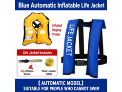 Chaleco Salvavidas Inflable Automático Azul Con Activación Por Agua Para Seguridad Acuática