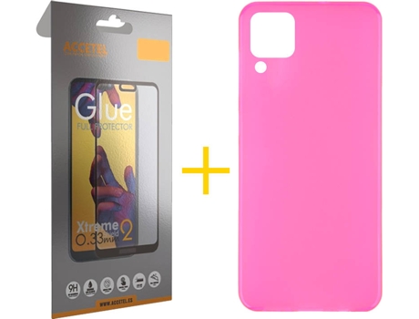Kit Funda + Protector de Pantalla Huawei P40 Lite ACCETEL Cristal Templado 7141 Rosa
