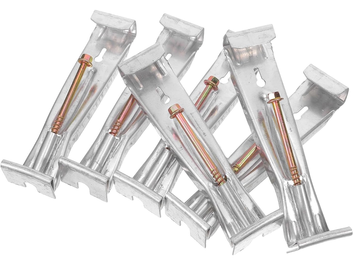 Juego 6 Soportes Metálicos Resistentes Canaletas 12 7 Tornillos Preensamblados Ganchos Invisibles Techo