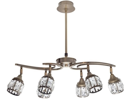 Lámpara de Techo FABRILAMP Catania (Cuero - LED - 6 x 5 W - Cristal)