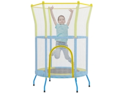 VPMKP - Aiyaplay trampolín infantil multicolor Ø140x190 cm para niños de 3-6 años, red de seguridad, barras acolchadas, carga hasta 45 kg, para interior