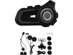 Casco SFUSHOS S2 Bluetooth Bt5.1 para motociclismo y esquí con doble intercomunicador, negro