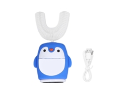Cepillo de dientes eléctrico infantil en forma de U, fabricado en silicona suave, con limpieza bucal de 360° y diseño de dibujos animados. Ideal para niños.