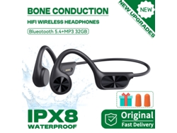 Auriculares Inalámbricos De Conducción Ósea (negros), Resistentes Al Agua Ipx8, Ideales Para Nadar, Equipados Con Bluetooth.