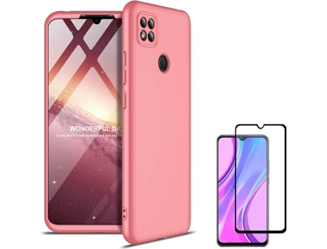 Kit Funda y Protector para Xiaomi Redmi 9C PHONESHIELD BD-GK&9D-PK-RM-9C Rosa