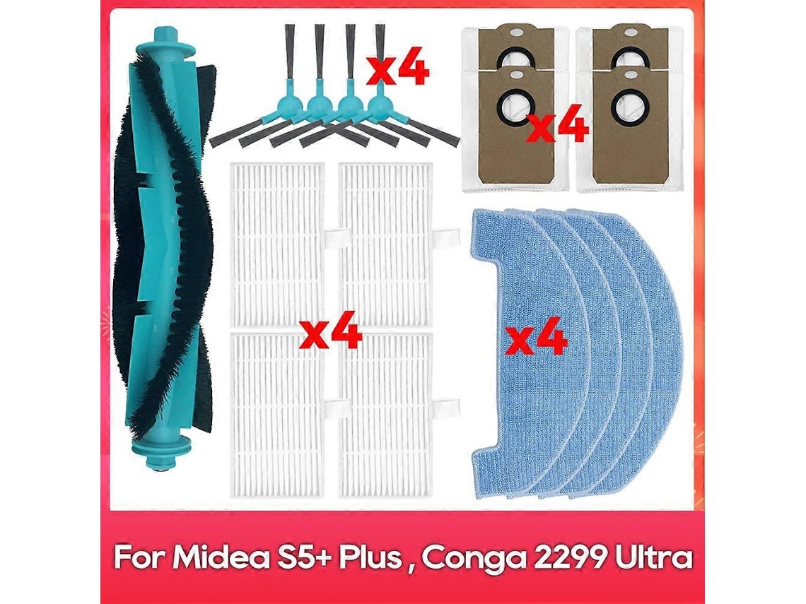 For S5 Plus / 2299 Ultra Home X-treme Accessories Main Side Brush Mop Dust Bag Filter