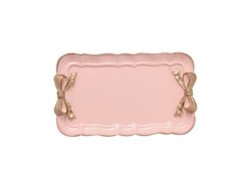 Bandeja Decorativa Vintage De Resina Con Nudo, Organizador De Joyería Rosa, Plato Para Joyas Y Snacks