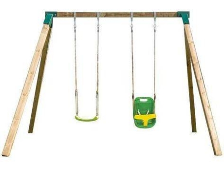 Columpio MASGAMES Con Asiento De Bebé (2.80x2.08x2.18m - Marrón - Edad Mín. Recomendada:3)