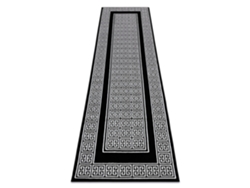 Alfombra, Alfombra de Pasillo Gloss Moderno 6776 85 Elegante, Marco, Griego Negro / Marfil (70 x 250 cm)