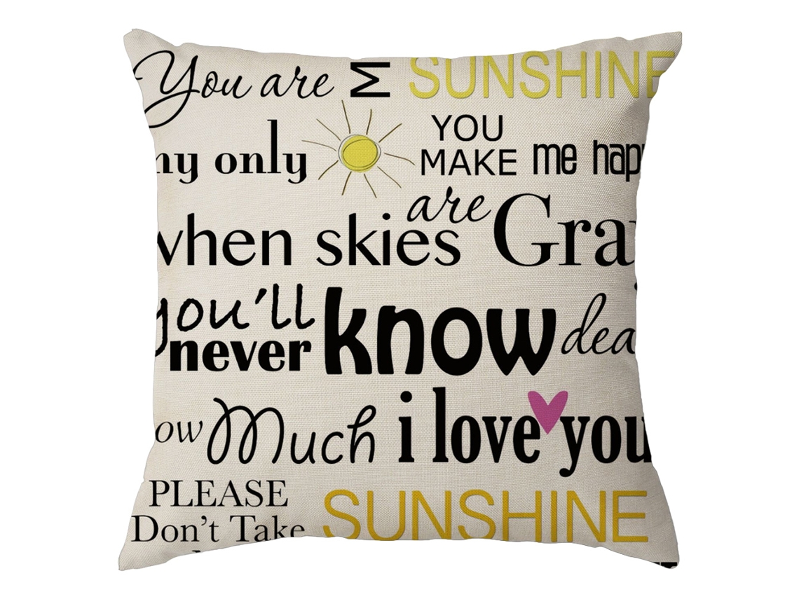 Funda De Almohada De Felpa Con Diseño De Flores Pequeñas, Color Blanco, Amarillo Y Gris.