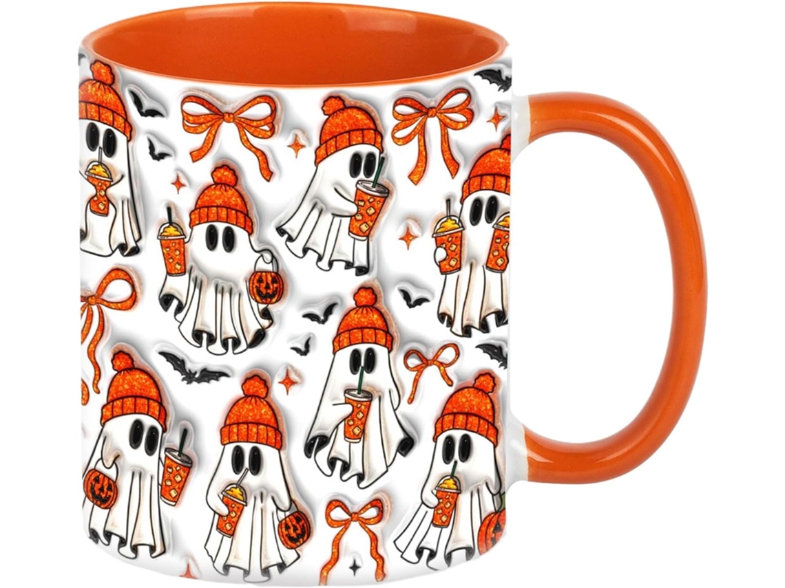Vasos Cerveza Cerámica Diseño Retro Fantasmas Vaso Halloween 350 Multifuncionales 9,5 8 Para