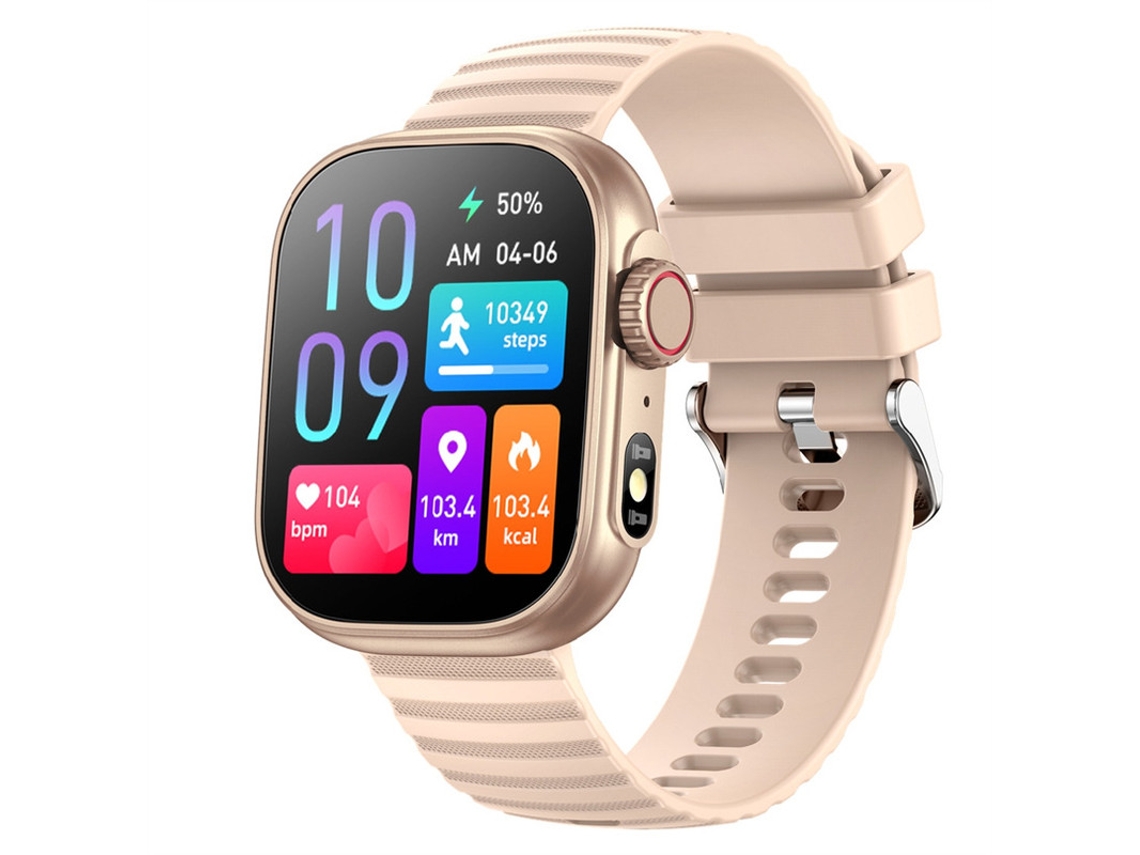 Reloj inteligente Yizhood Gold con pantalla grande de alta definición de 2.01 pulgadas y detección de frecuencia cardíaca las 24 horas.