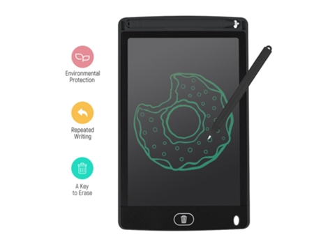 Tableta de escritura LCD portátil de 8 pulgadas Tablero de dibujo electrónico ultrafino Almohadilla de escritura reutilizable con lápiz óptico Botó...