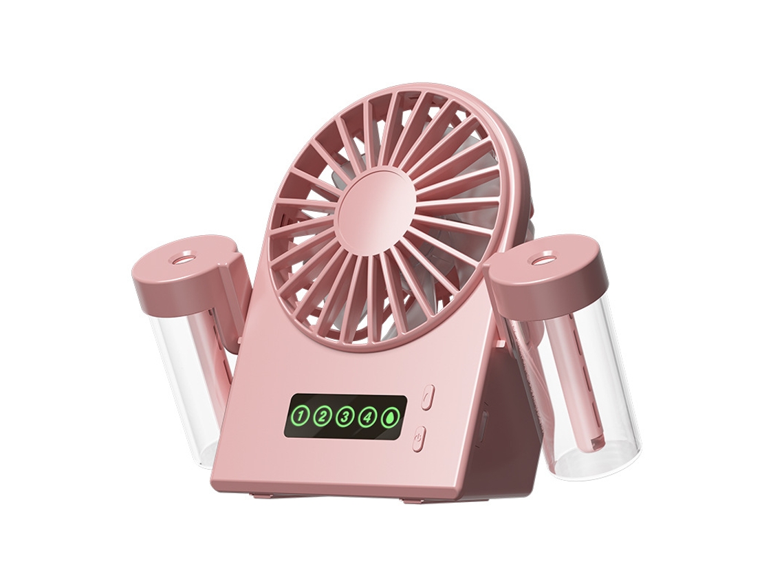 Ventilador nebulizador de doble pulverización Eifson con pantalla digital y depósito de agua extraíble (rosa)