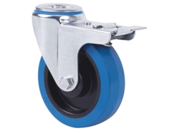Rueda giratora agujero m10 freno 20zvlfd80-pgmr poliamix-goma azul rodillos ALEX