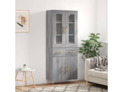 Aparador Alto Madera Contrachapada Gris Sonoma 69,5x34x180 Cm