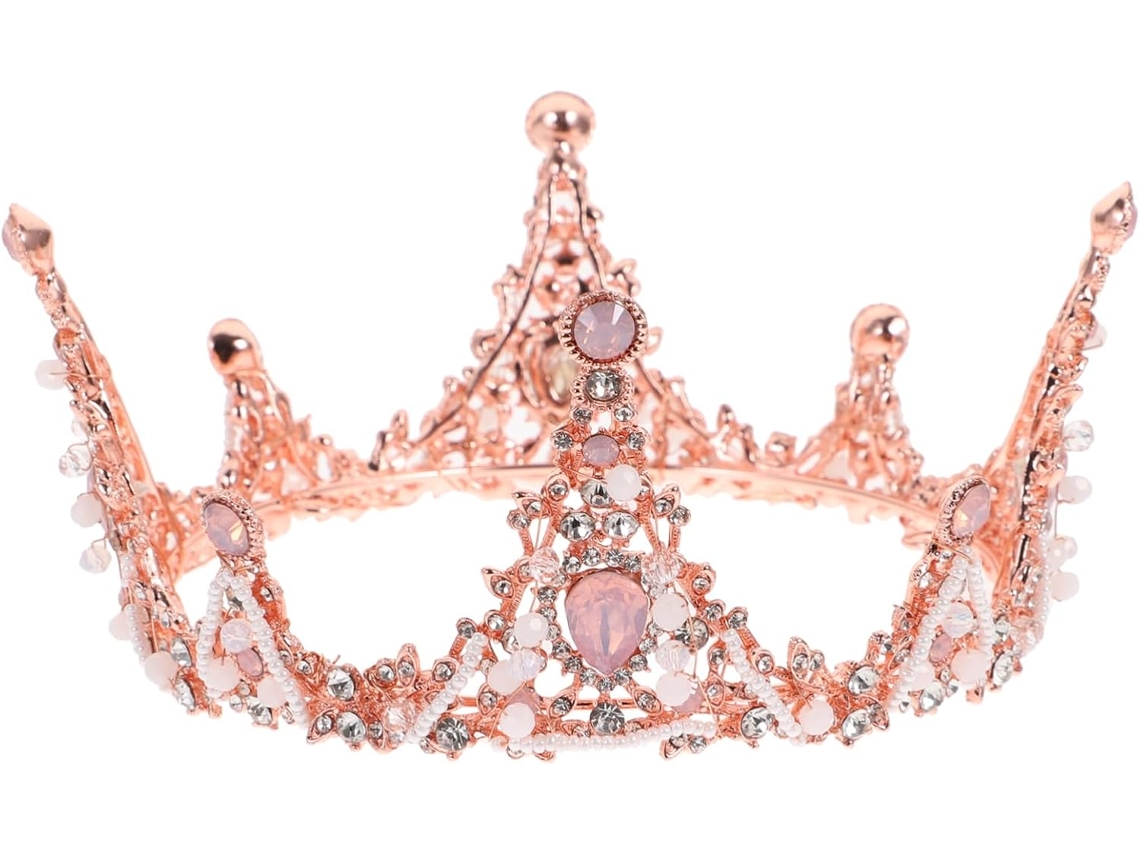 Diadema Nupcial Para Damas De Honor, Tiaras Redondas Hechas A Mano, Tocado De Cristal Brillante.