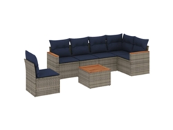 Maison Exclusive - Conjunto De Sofá De Jardín De 7 Piezas Con Cojines, Poliratán Gris