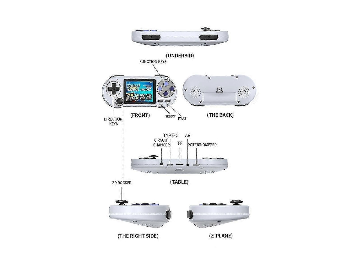 Consola de juegos portátil GOKOCO SF2000 con controlador integrado y mini gamepad, compatible con 6000 juegos retro para Av.