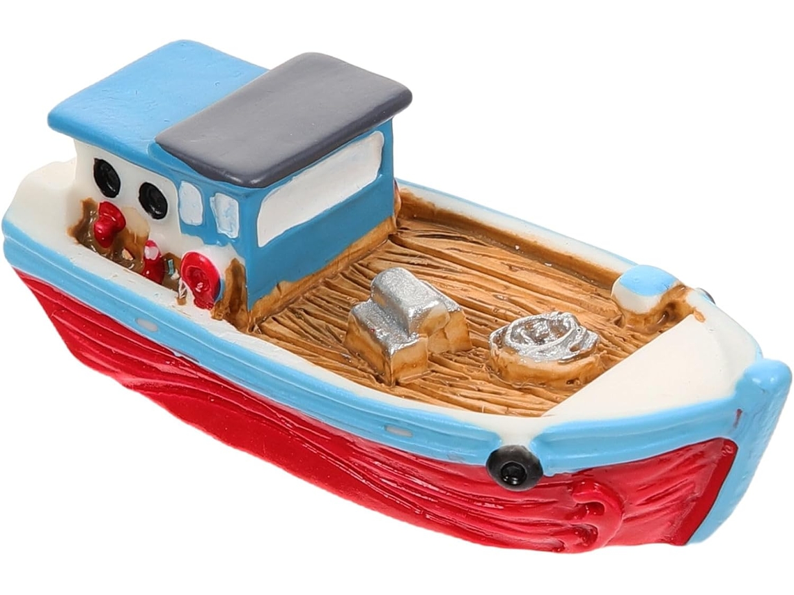 Adorno Barco Miniatura Resina Estilo Mediterráneo Ambiente Romántico Artístico Decoración Oficina Armario