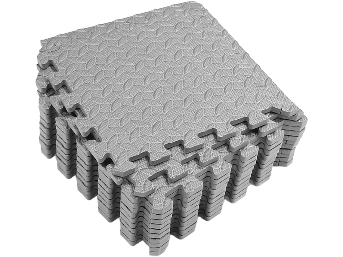 Juego de 12 alfombrillas de suelo de EVA grises, 30 x 30 cm SFUSHOS