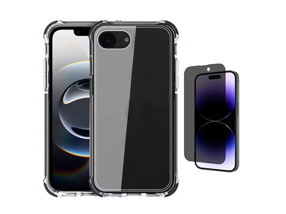 Kit Capa Superprotect Anti-shock Película De Vidro Anti-spy Phonecare Para Apple Iphone 17e - Transparente