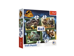 Puzzles Mundo Jurássico - 4 Em 1 Trefl 34607 Multicores