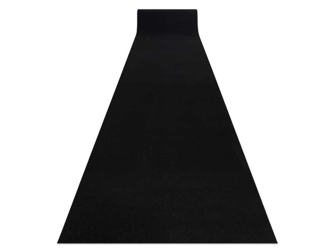 Alfombra de Pasillo con Refuerzo de Goma Rumba Un Solo Color Negro 100 cm
