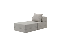 Sofá Modular 1 Lugar+ Puff Convertible Liso Cinza Gelo