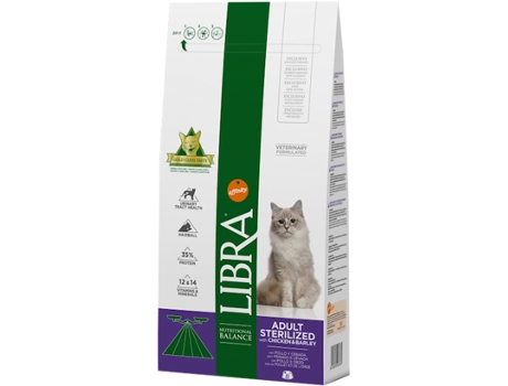 Alimento para Gatos Adultos Esterilizados Pollo 12 kg LIBRA