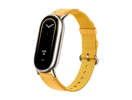 Original para Xiaomi Mi Band 8 Nylon trenzado + Correa de reloj de cuero (Amarillo)