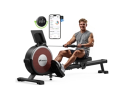 Remo Electromagnético para Casa MERACH, 16 Niveles de Resistencia, Ultra Silencioso, Pantalla LCD, Compatible con APP, Plegable, Soporte para Tablet