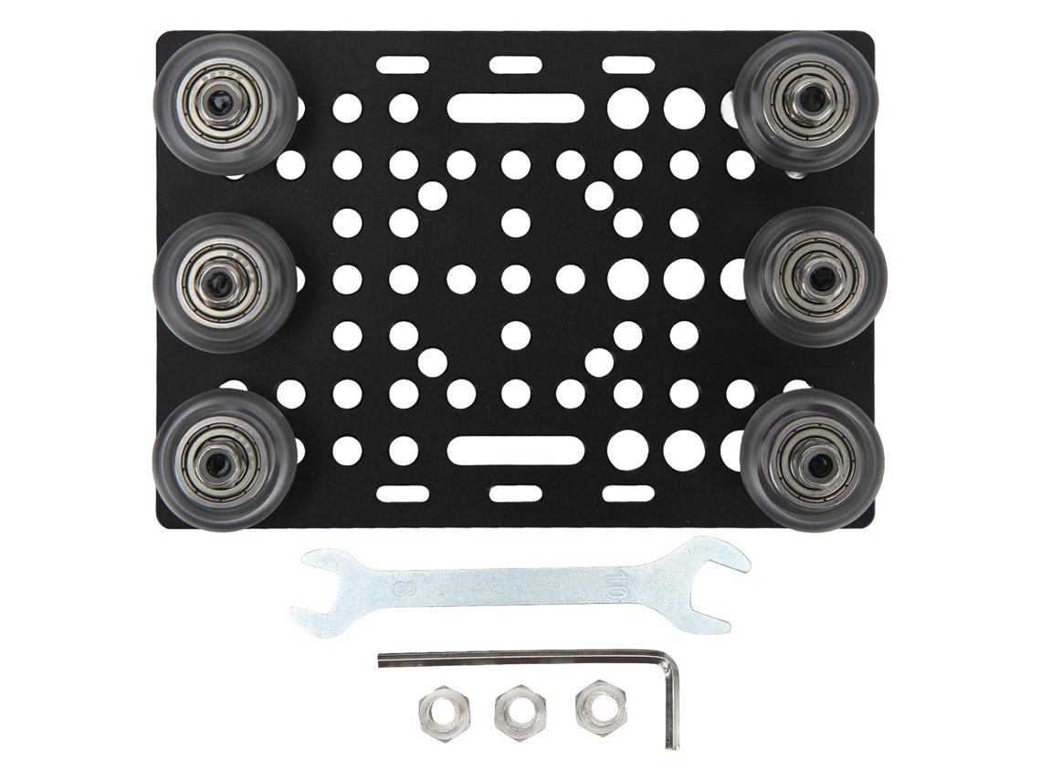 Placa de andamio de aluminio anodizado negro con polea transparente (0,8, 3,1 pulgadas)