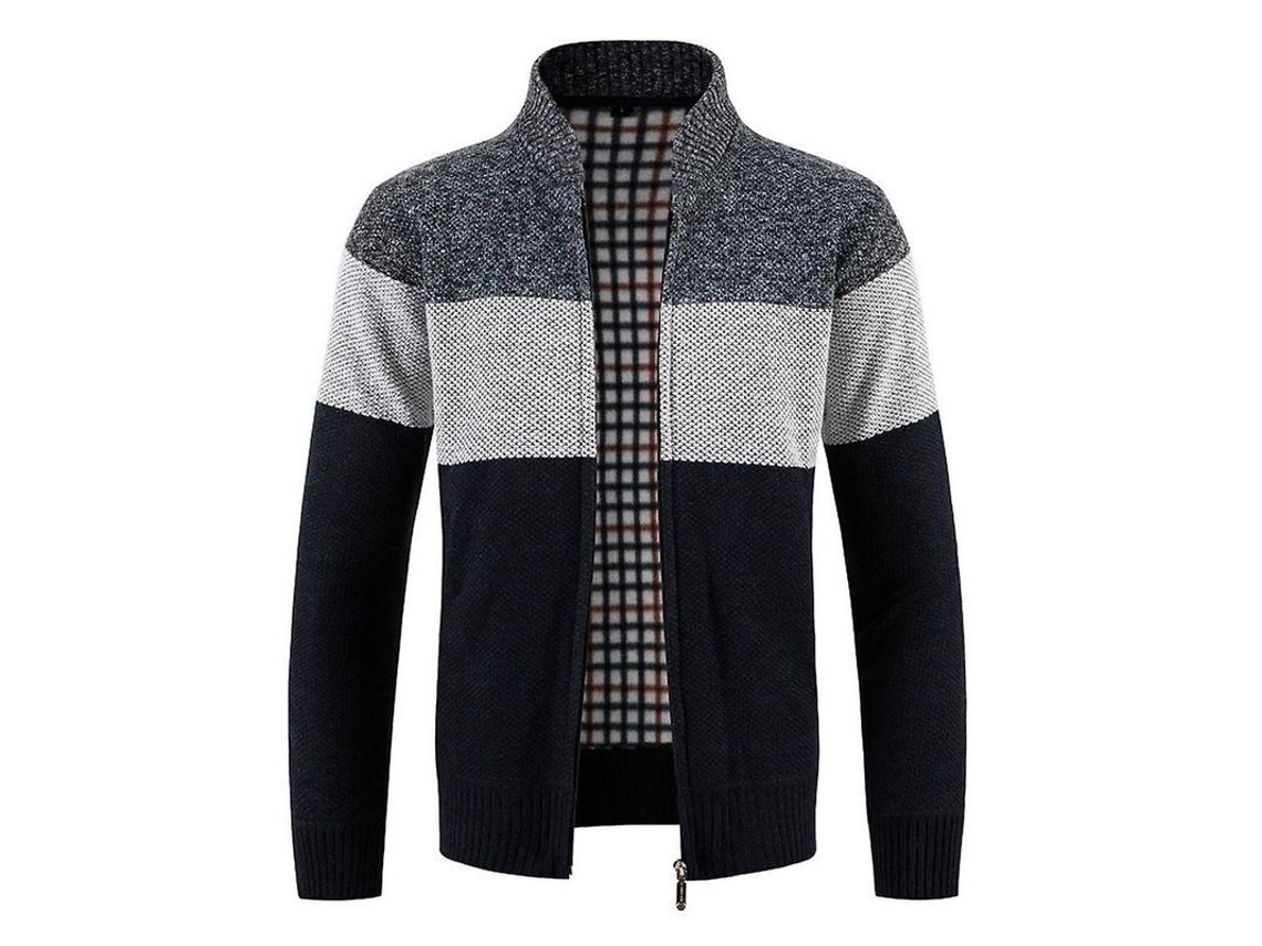 Fasst-chaqueta De Cardigan Para Hombre De Pana Con Bloques De Color Gruesa Y Caliente Manga Larga Para Invierno