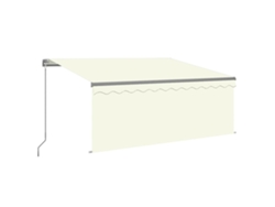 Toldo manual retráctil con persiana y LED VIDAXL crema (3x2,5m)