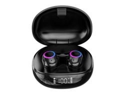 Auriculares intrauditivos Bluetooth LED negros resistentes al agua