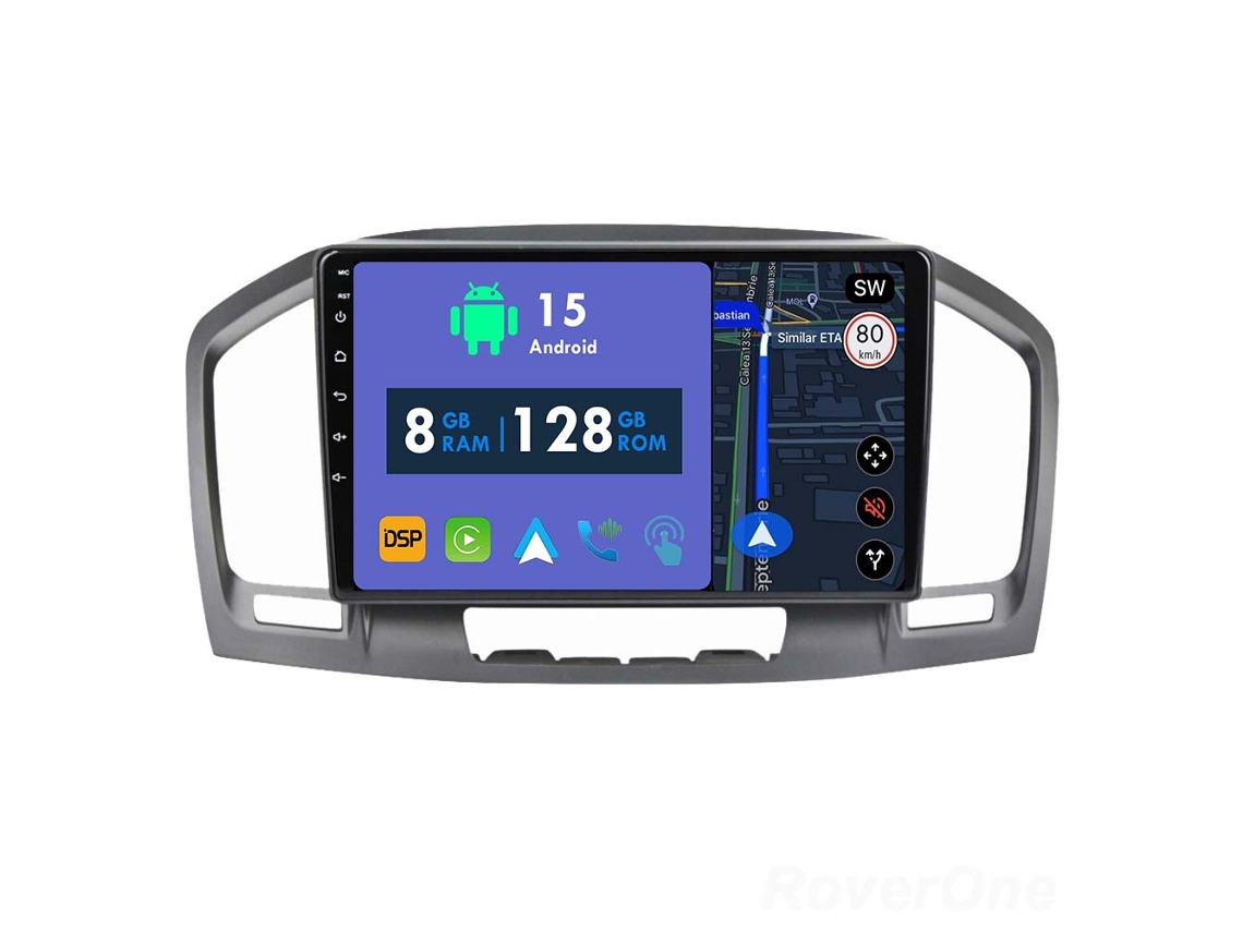 Coche Radio Android Auto Autoradio 8GB RAM 128G ROM CarPlay Navegación GPS Pantalla Táctil RoverOne para Opel Insignia 1 2009 - 2013 