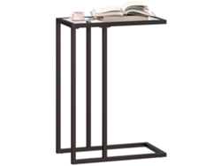 Mesa de centro estilo industrial com 2 prateleiras, madeira e metal, 46x18x58,5 cm, marrom PRIME KANG