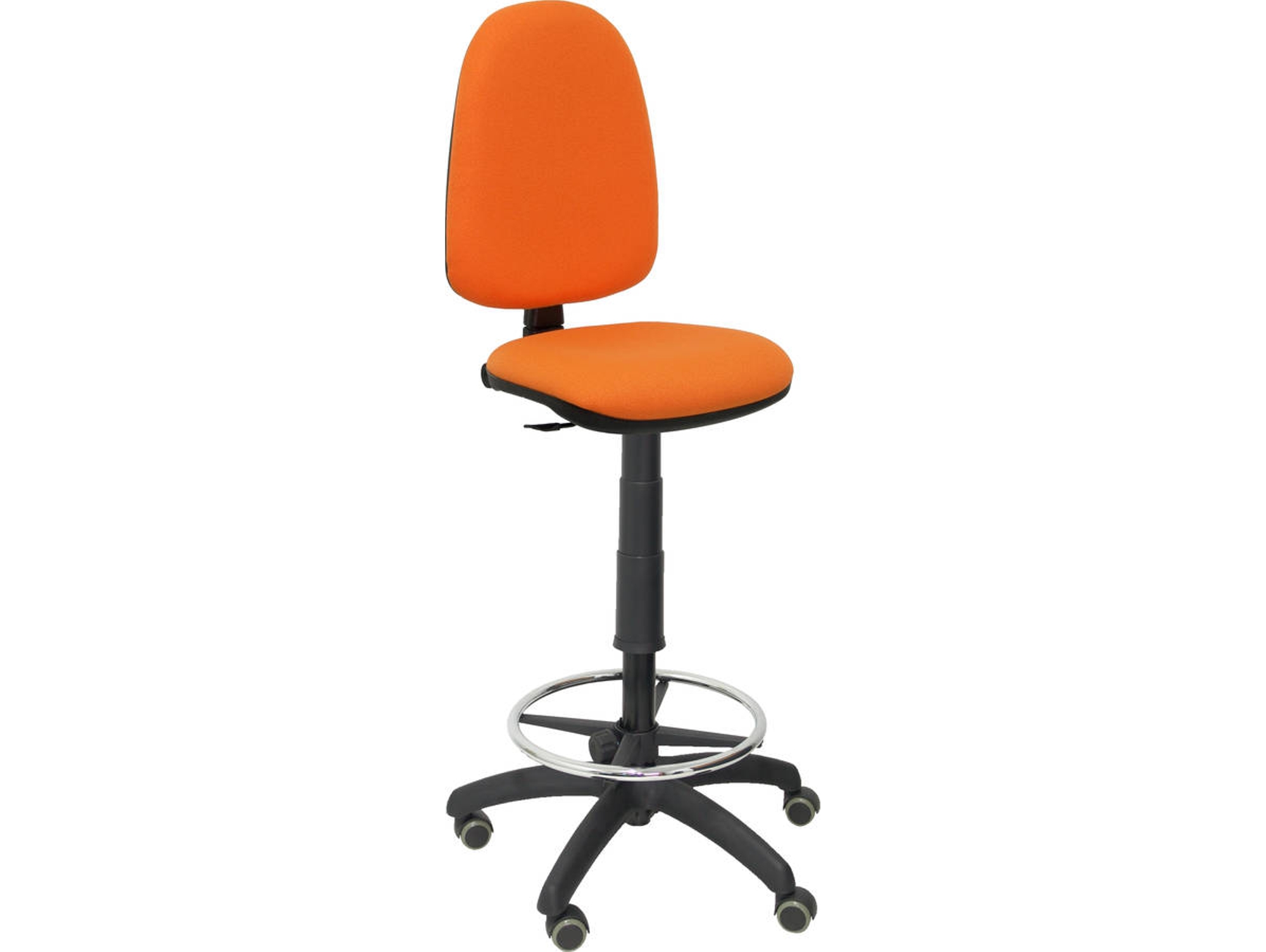 Silla de Escritorio Alta PIQUERAS Y CRESPO Ayna Naranja con ruedas de parqué (Tejido - Ruedas Parquet)