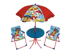 Conjunto de jardín infantil de la Patrulla Canina con mesa, sillas y sombrilla. Merkloos
