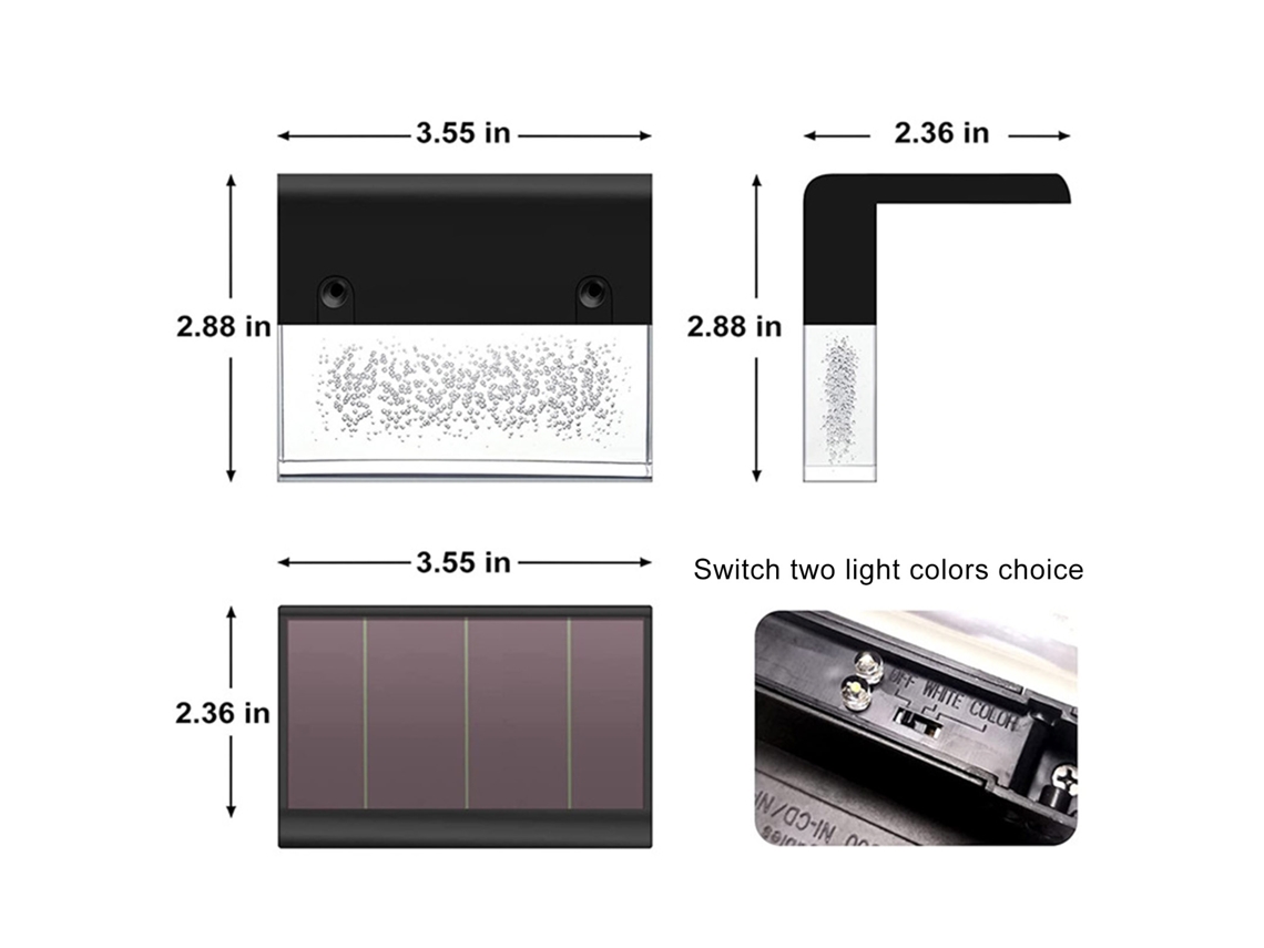 2026-4 Paquetes Lámparas De Cerca Solar 2 Modos De Iluminación Ip65 Impermeable Para Jardín Pared Escaleras