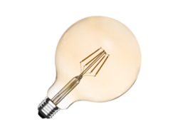 Bombilla LED E27 6W 600LM regulable, filamento G125 dorado, sin parpadeo, 2700K, blanco cálido, Ledkia