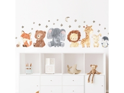 Adhesivos de animales del bosque: oso, zorro y ciervo para habitación infantil Kofihety
