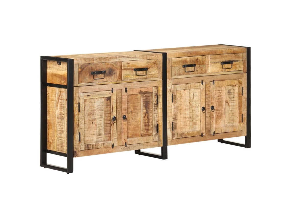 Aparador De Madera Maciza De Mango 172x35x80 Cm