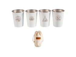 Juego De 4 Tazas De Acero Inoxidable Para Camping, 350 Ml, Para Picnics Y Barbacoas Al Aire Libre.