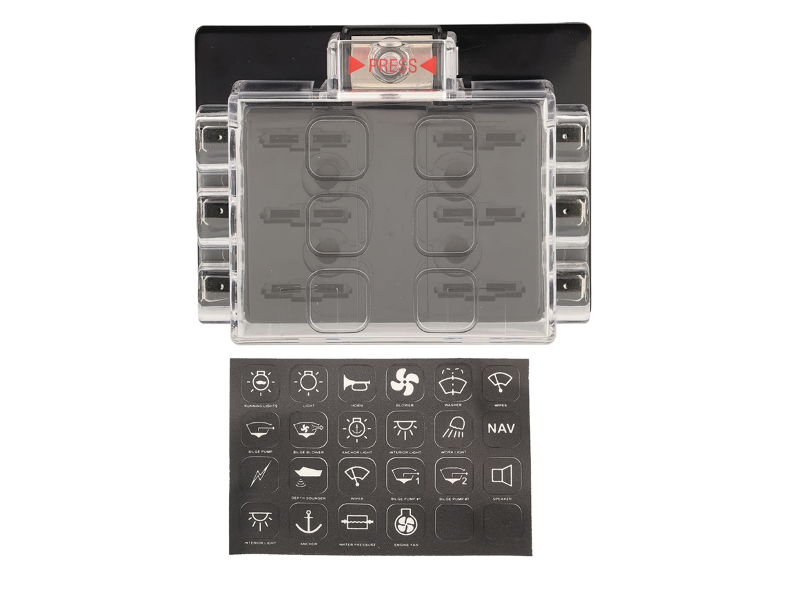 Caja De Fusibles De Cuchilla De 6 Vías Atc Ato De 12-36 V Cc Para Barcos, Vehículos, Automóviles, Autocaravanas Y Tanques.